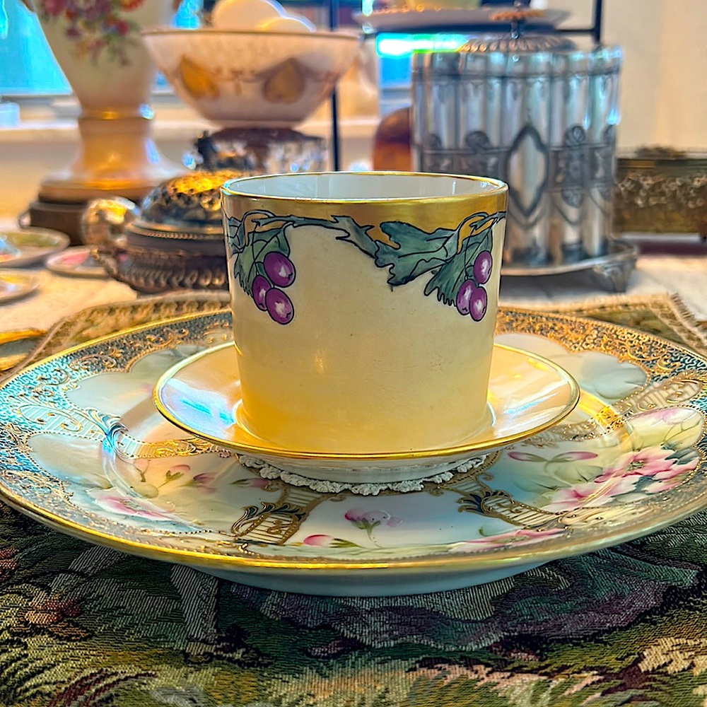 EUC- Artist Signed Antique Hand-Painted Limoges Service Piece